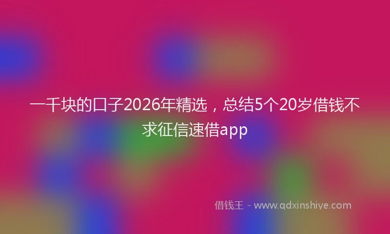 一千块的口子2026年精选，总结5个20岁借钱不求征信速借app