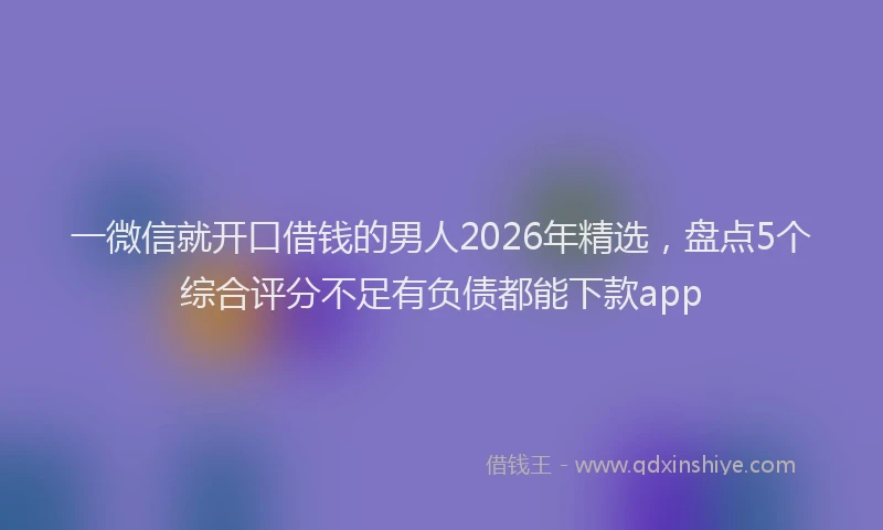 一微信就开口借钱的男人2026年精选，盘点5个综合评分不足有负债都能下款app