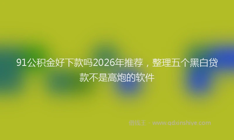 91公积金好下款吗2026年推荐，整理五个黑白贷款不是高炮的软件