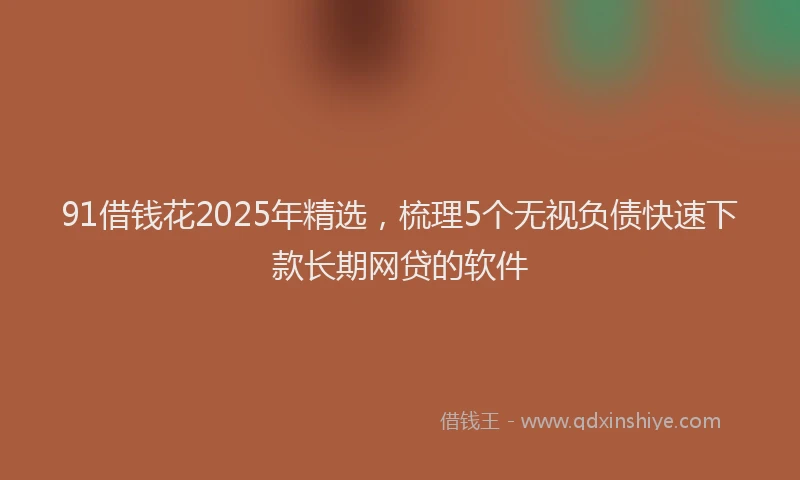 91借钱花2025年精选，梳理5个无视负债快速下款长期网贷的软件