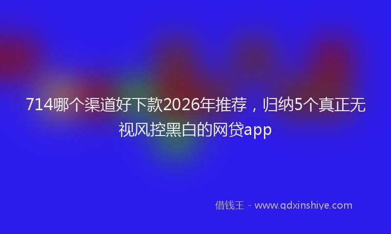 714哪个渠道好下款2026年推荐,归纳5个真正无视风控黑白的网贷app