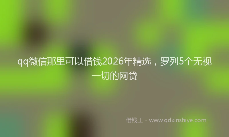 qq微信那里可以借钱2026年精选，罗列5个无视一切的网贷