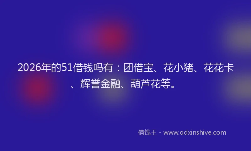2026年的51借钱吗有：团借宝、花小猪、花花卡、辉誉金融、葫芦花等。