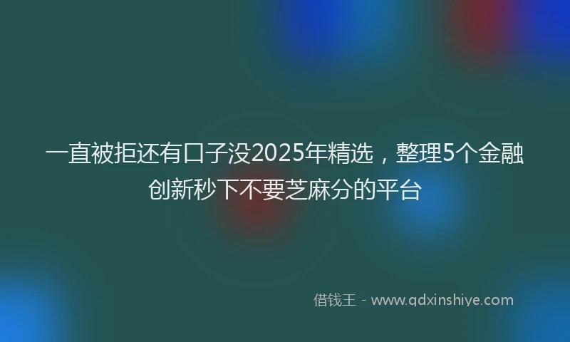 一直被拒还有口子没2025年精选，整理5个金融创新秒下不要芝麻分的平台