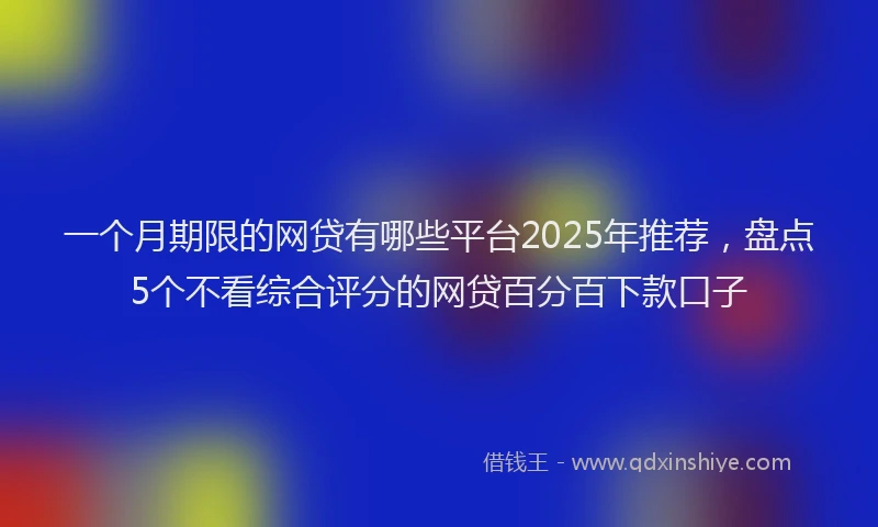 一个月期限的网贷有哪些平台2025年推荐，盘点5个不看综合评分的网贷百分百下款口子