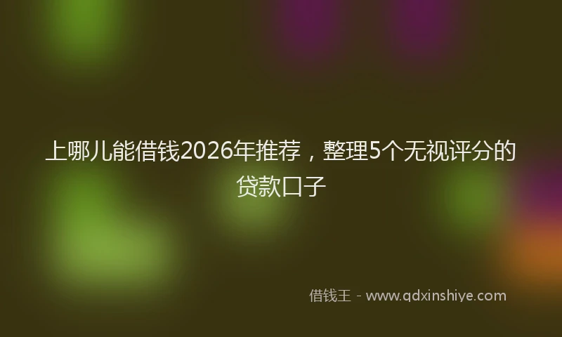 上哪儿能借钱2026年推荐,整理5个无视评分的贷款口子