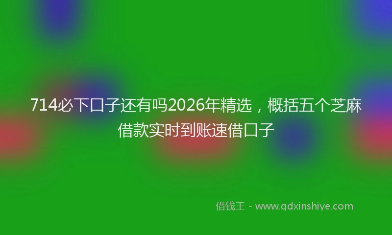 714必下口子还有吗2026年精选，概括五个芝麻借款实时到账速借口子