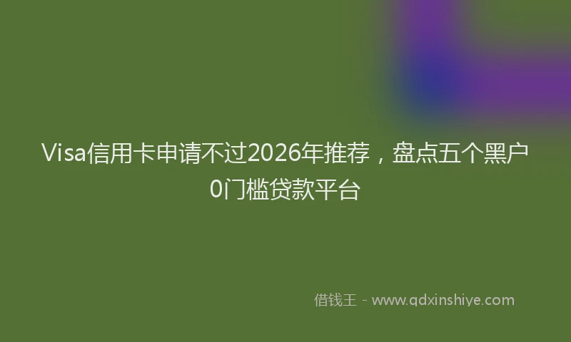 Visa信用卡申请不过2026年推荐，盘点五个黑户0门槛贷款平台