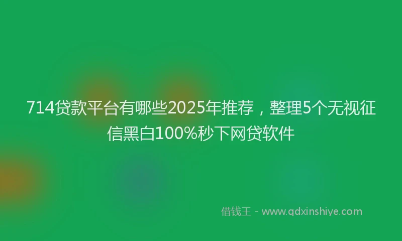 714贷款平台有哪些2025年推荐，整理5个无视征信黑白100%秒下网贷软件