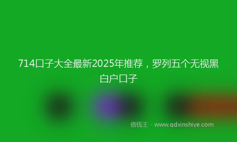 714口子大全最新2025年推荐，罗列五个无视黑白户口子