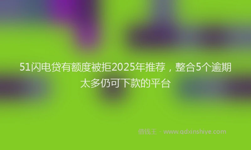 51闪电贷有额度被拒2025年推荐，整合5个逾期太多仍可下款的平台