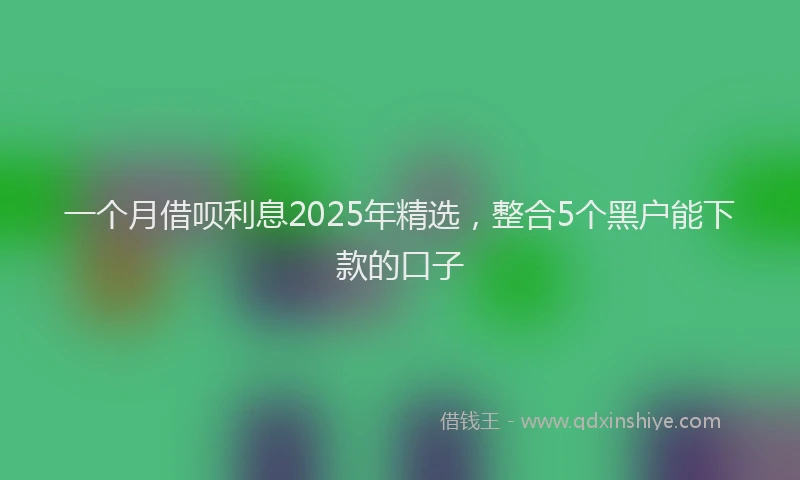 一个月借呗利息2025年精选，整合5个黑户能下款的口子