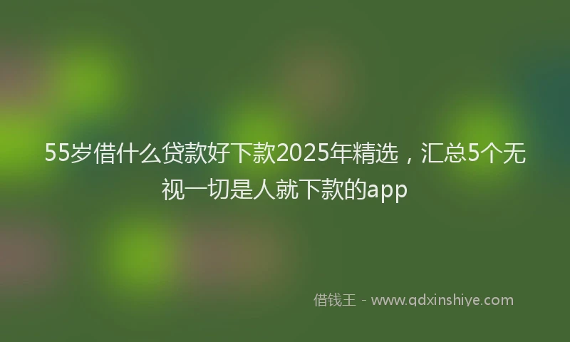 55岁借什么贷款好下款2025年精选,汇总5个无视一切是人就下款的app