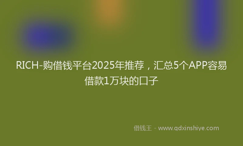 RICH-购借钱平台2025年推荐，汇总5个APP容易借款1万块的口子