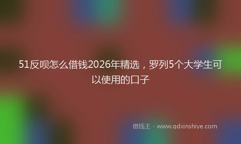 51反呗怎么借钱2026年精选,罗列5个大学生可以使用的口子