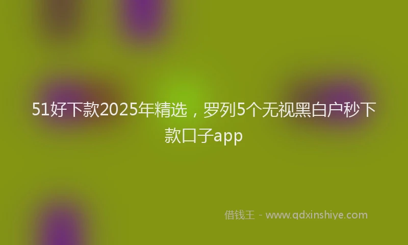 51好下款2025年精选，罗列5个无视黑白户秒下款口子app