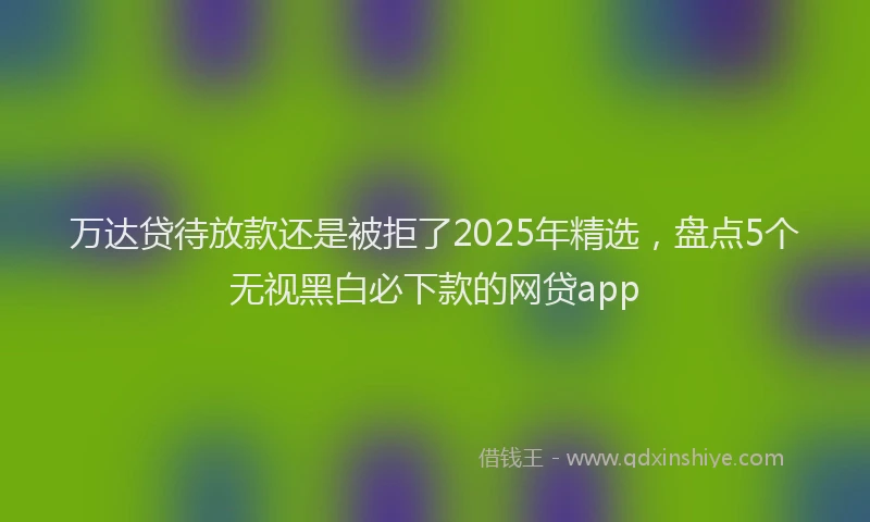 万达贷待放款还是被拒了2025年精选，盘点5个无视黑白必下款的网贷app