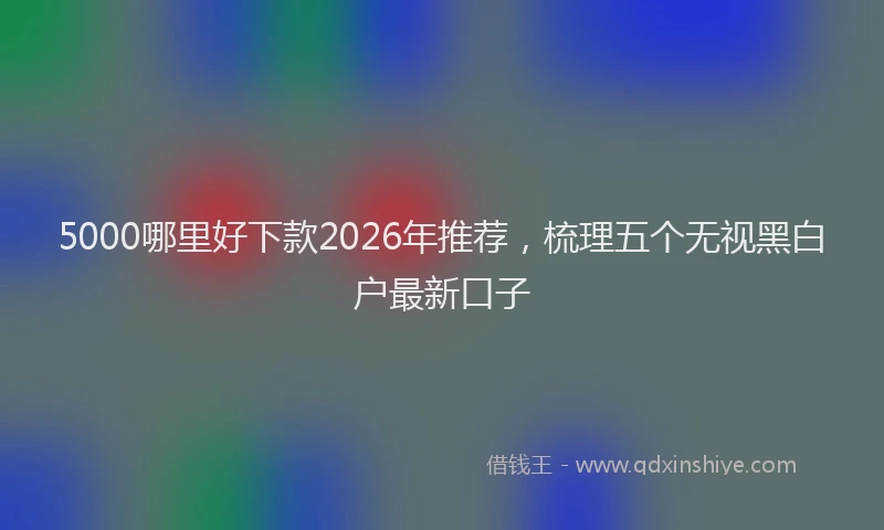 5000哪里好下款2026年推荐，梳理五个无视黑白户最新口子