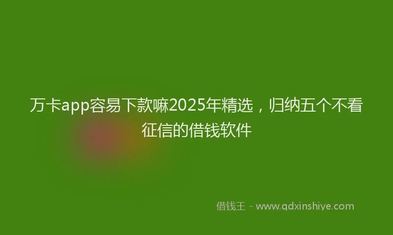 万卡app容易下款嘛2025年精选，归纳五个不看征信的借钱软件
