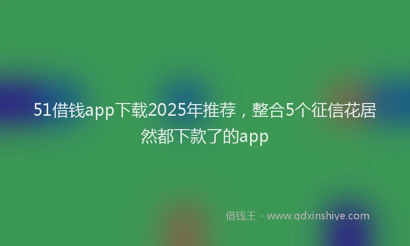51借钱app下载2025年推荐，整合5个征信花居然都下款了的app