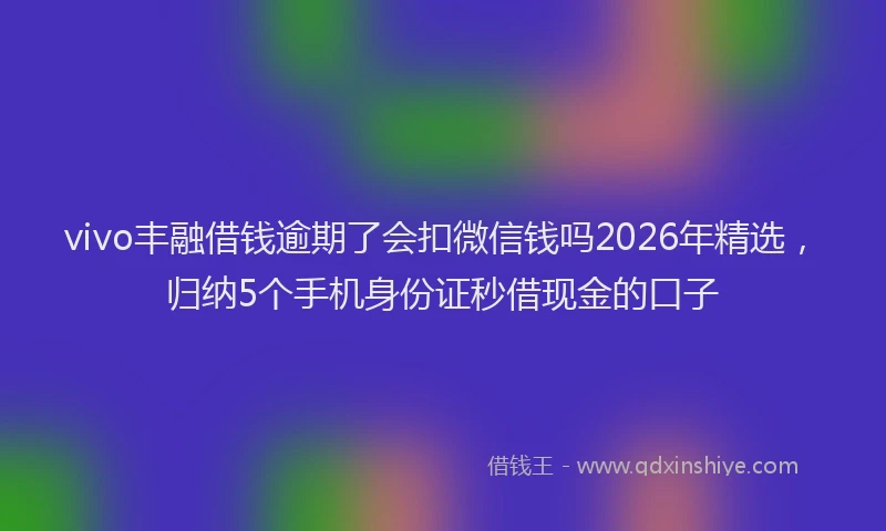 vivo丰融借钱逾期了会扣微信钱吗2026年精选，归纳5个手机身份证秒借现金的口子