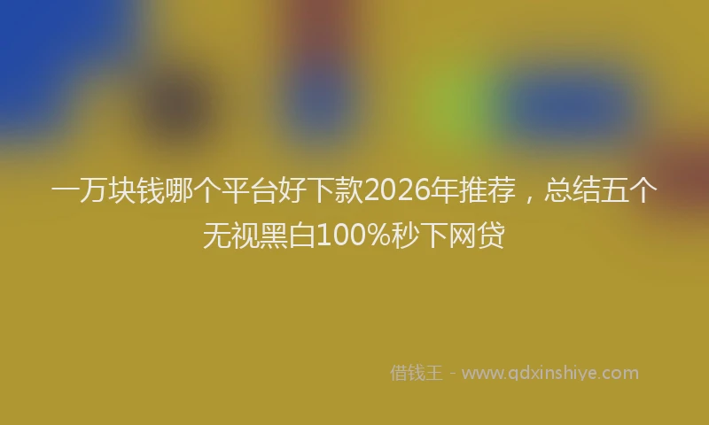 一万块钱哪个平台好下款2026年推荐，总结五个无视黑白100%秒下网贷