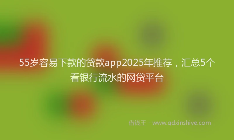 55岁容易下款的贷款app2025年推荐,汇总5个看银行流水的网贷平台