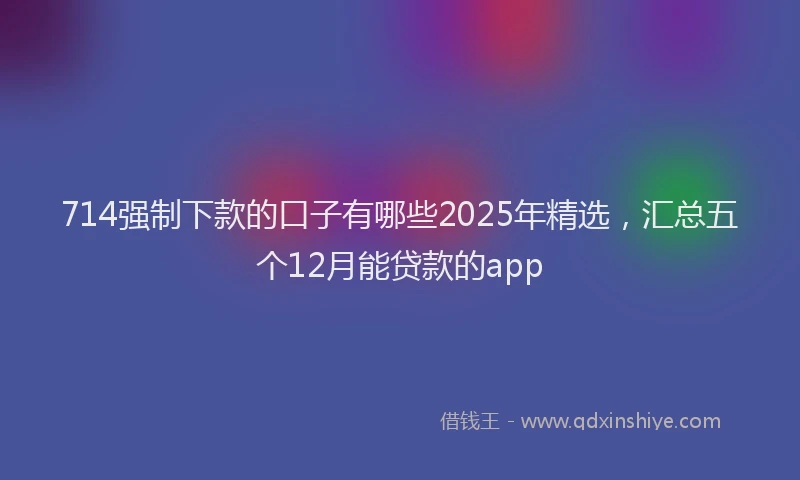 714强制下款的口子有哪些2025年精选，汇总五个12月能贷款的app