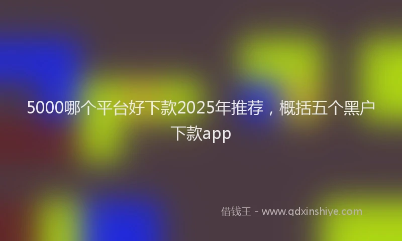 5000哪个平台好下款2025年推荐，概括五个黑户下款app
