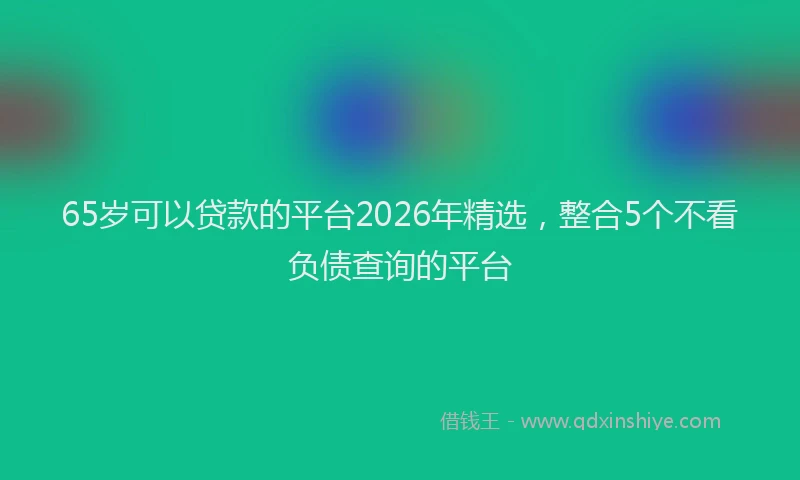 65岁可以贷款的平台2026年精选，整合5个不看负债查询的平台