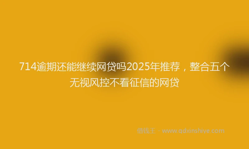 714逾期还能继续网贷吗2025年推荐，整合五个无视风控不看征信的网贷
