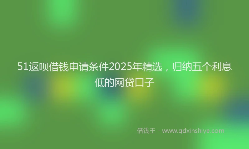 51返呗借钱申请条件2025年精选，归纳五个利息低的网贷口子