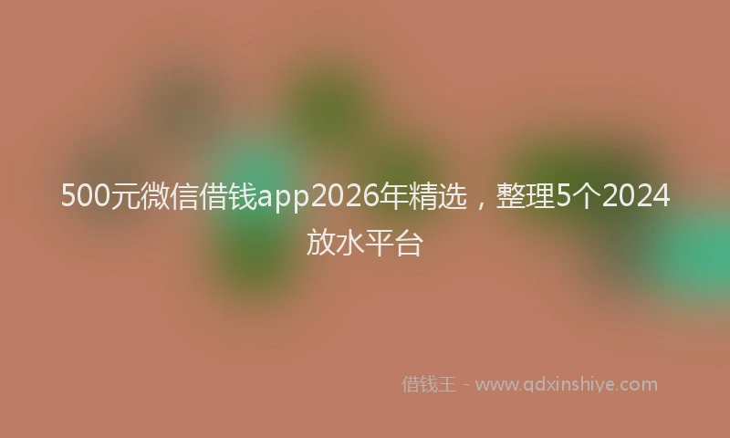 500元微信借钱app2026年精选，整理5个2024放水平台