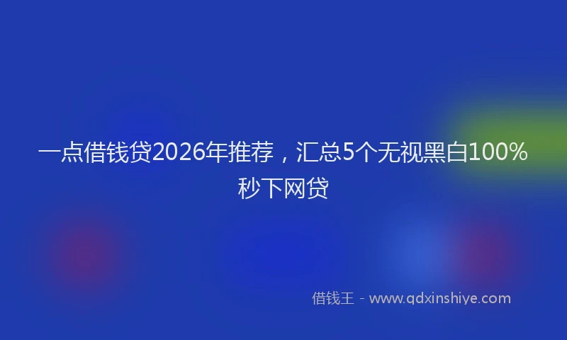 一点借钱贷2026年推荐，汇总5个无视黑白100%秒下网贷