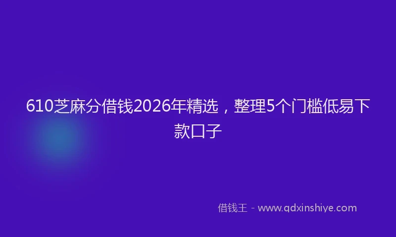 610芝麻分借钱2026年精选，整理5个门槛低易下款口子