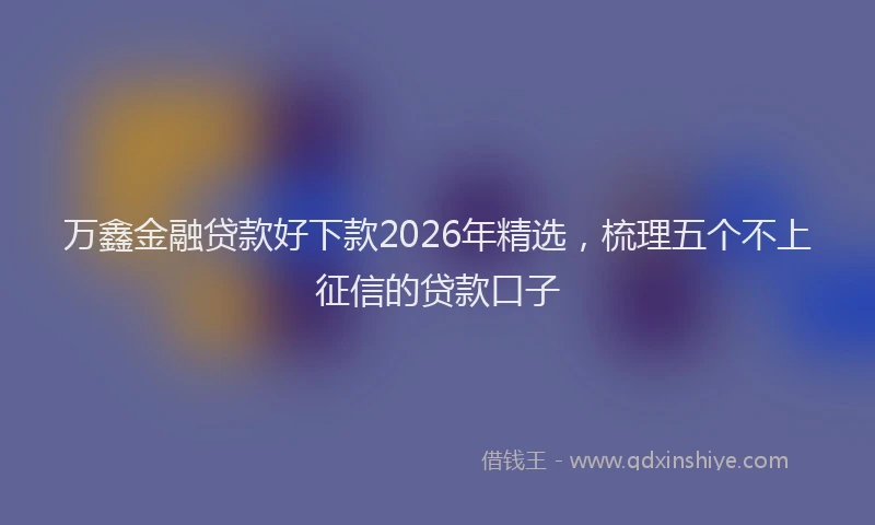 万鑫金融贷款好下款2026年精选，梳理五个不上征信的贷款口子