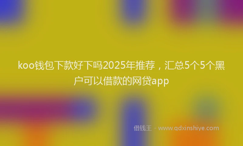 koo钱包下款好下吗2025年推荐，汇总5个5个黑户可以借款的网贷app
