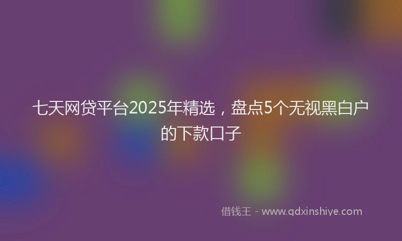 七天网贷平台2025年精选，盘点5个无视黑白户的下款口子