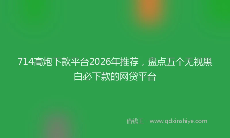 714高炮下款平台2026年推荐，盘点五个无视黑白必下款的网贷平台