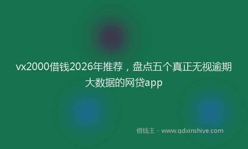 vx2000借钱2026年推荐，盘点五个真正无视逾期大数据的网贷app