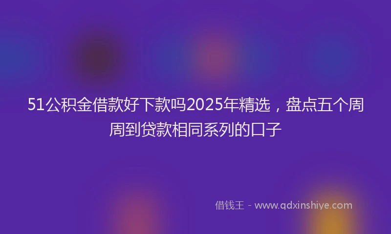 51公积金借款好下款吗2025年精选,盘点五个周周到贷款相同系列的口子