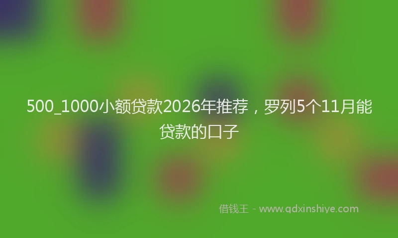 500_1000小额贷款2026年推荐，罗列5个11月能贷款的口子