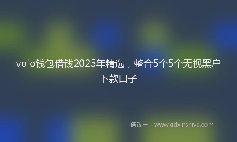 voio钱包借钱2025年精选，整合5个5个无视黑户下款口子