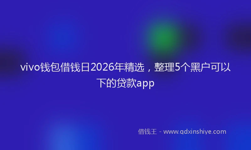 vivo钱包借钱日2026年精选，整理5个黑户可以下的贷款app