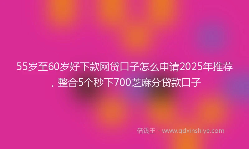 55岁至60岁好下款网贷口子怎么申请2025年推荐,整合5个秒下700芝麻分贷款口子