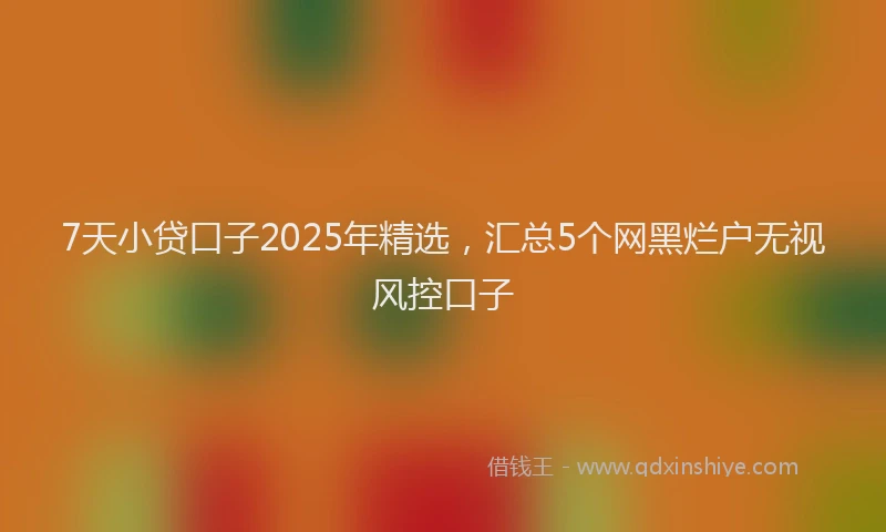 7天小贷口子2025年精选，汇总5个网黑烂户无视风控口子