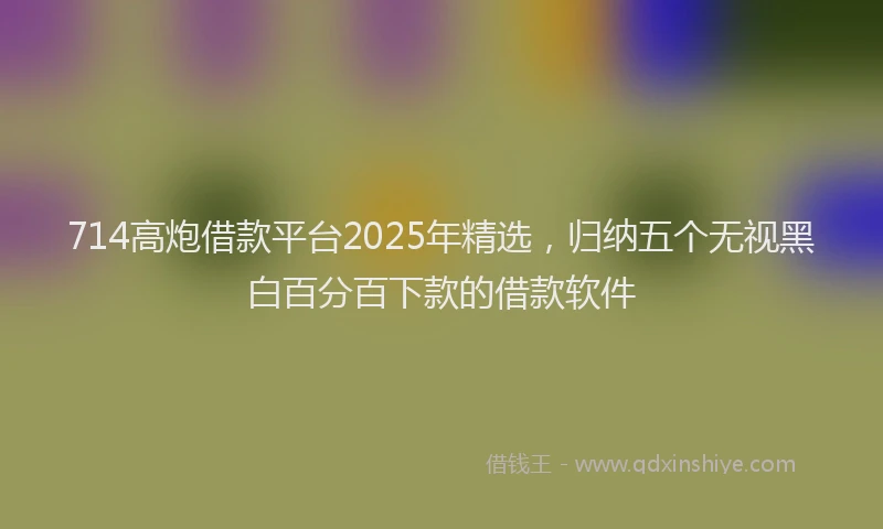 714高炮借款平台2025年精选,归纳五个无视黑白百分百下款的借款软件