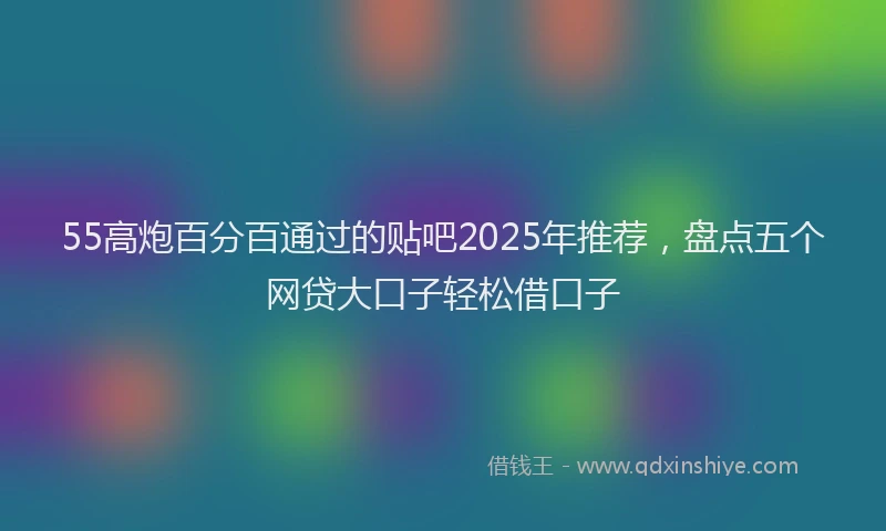 55高炮百分百通过的贴吧2025年推荐,盘点五个网贷大口子轻松借口子