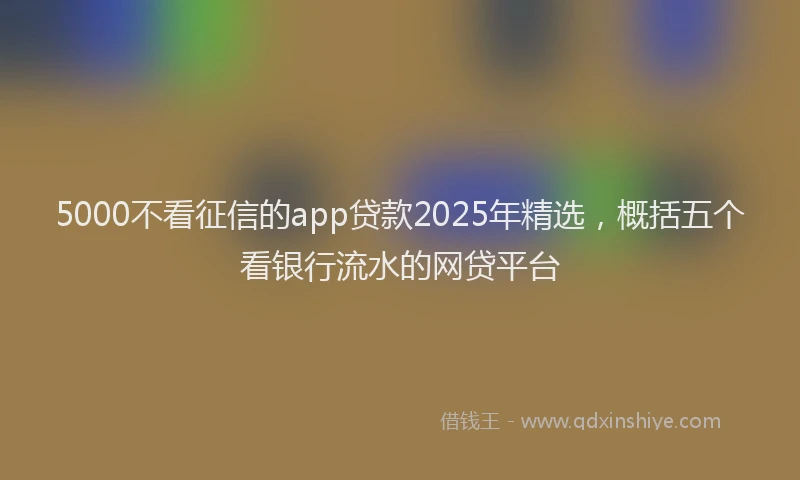 5000不看征信的app贷款2025年精选,概括五个看银行流水的网贷平台