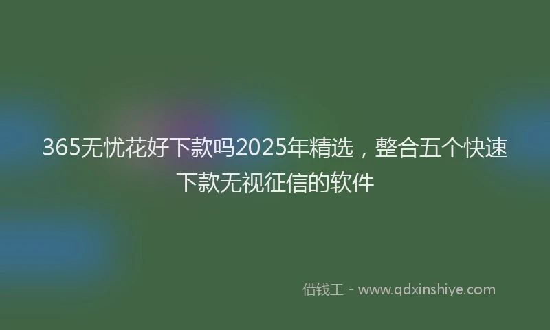 365无忧花好下款吗2025年精选,整合五个快速下款无视征信的软件